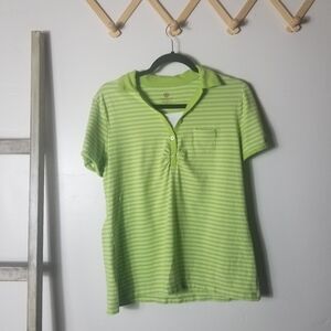 COVINGTON SPORT WOMEN'S LIME GREEN POLO BLOUSE SIZE LARGE